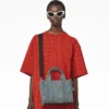 The small Washed Monogram Denim Tote Bag The small Washed Monogram Denim Tote Bag