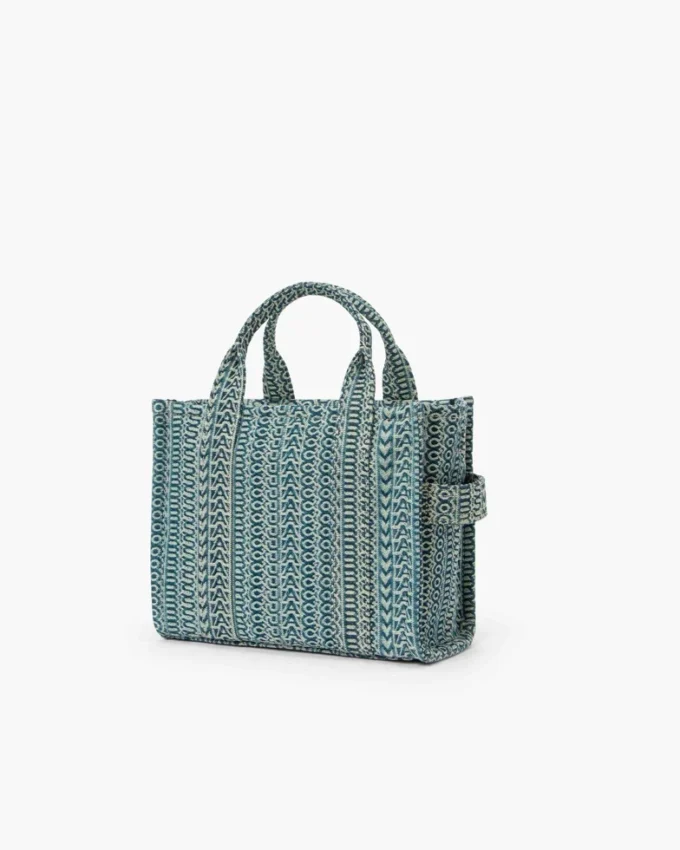 The small Washed Monogram Denim Tote Bag The small Washed Monogram Denim Tote Bag