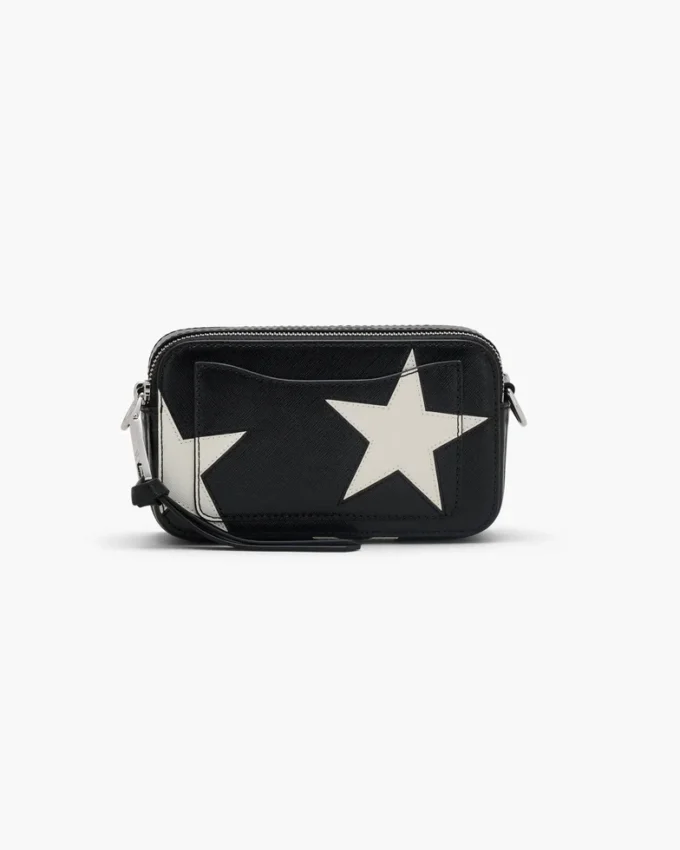 The Star Patchwork Leder-Snapshot-Umhängetasche The Star Patchwork Leder-Snapshot-Umhängetasche