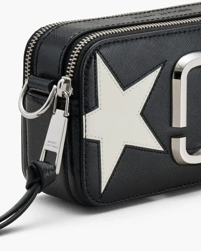 The Star Patchwork Leder-Snapshot-Umhängetasche The Star Patchwork Leder-Snapshot-Umhängetasche