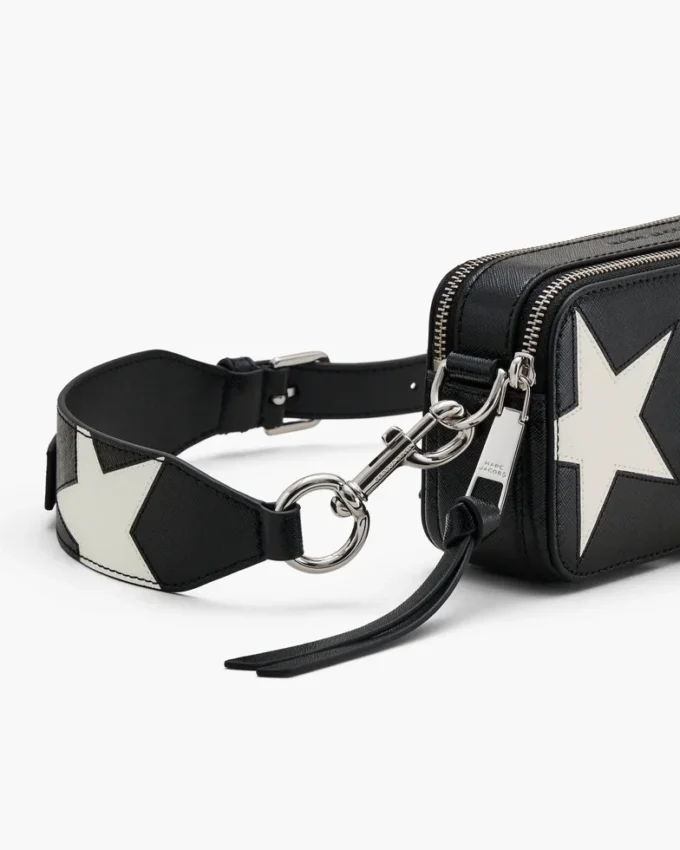 The Star Patchwork Leder-Snapshot-Umhängetasche The Star Patchwork Leder-Snapshot-Umhängetasche
