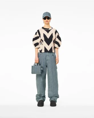 The washed Monogram denim Tote Bag