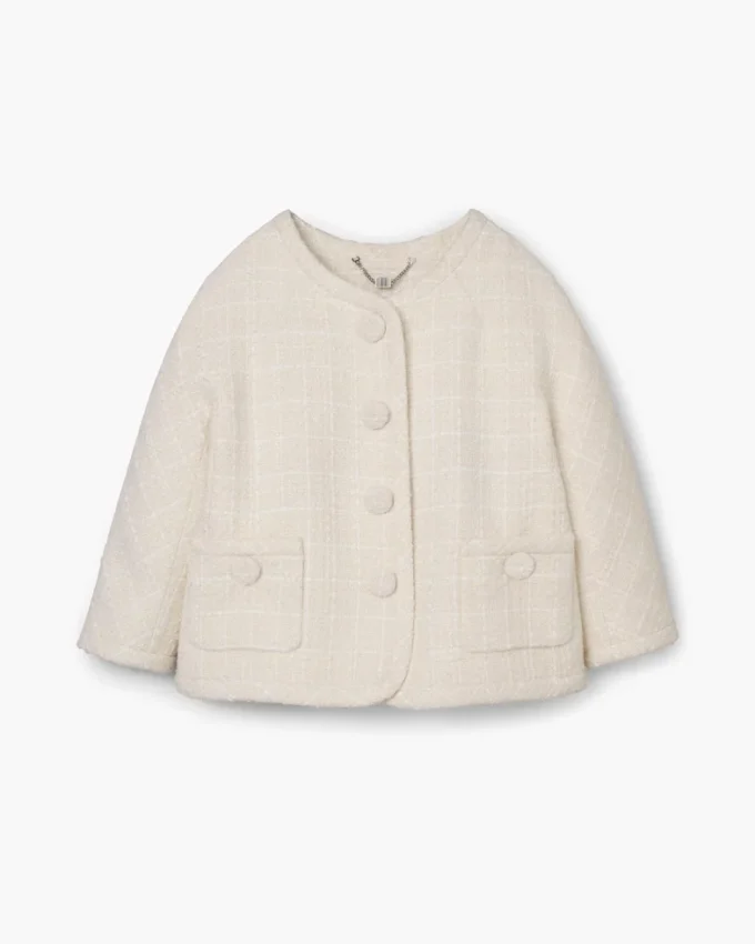 Tweed-Jacke mit Rückwärtsdruck Tweed-Jacke mit Rückwärtsdruck