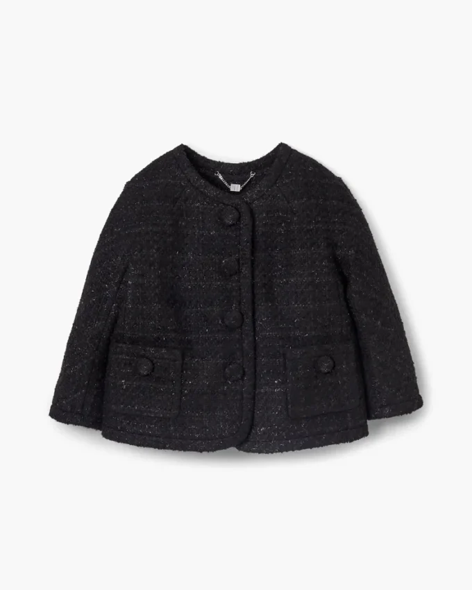Tweed-Jacke mit Rückwärtsdruck Tweed-Jacke mit Rückwärtsdruck