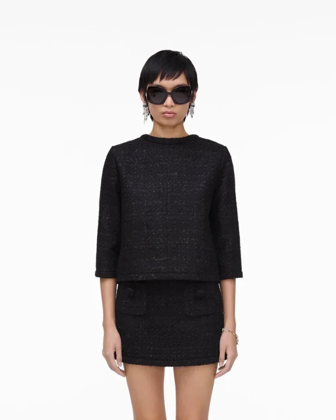 Tweed-Jacke mit Rückwärtsdruck Tweed-Jacke mit Rückwärtsdruck