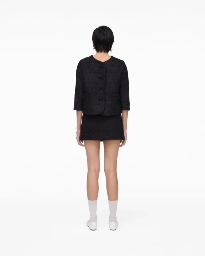 Tweed-Jacke mit Rückwärtsdruck Tweed-Jacke mit Rückwärtsdruck